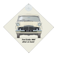 Ford Zodiac MkII 1959-62 Car Window Hanging Sign